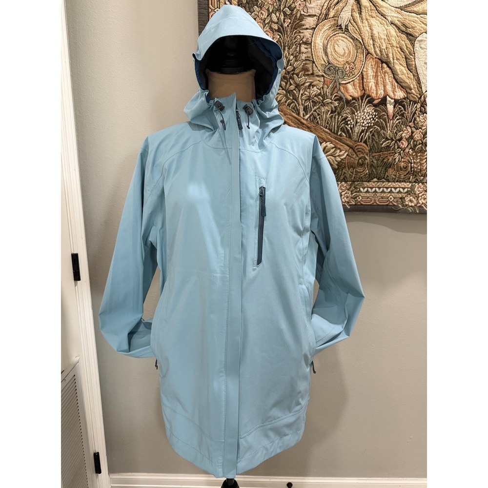Ascend Jacket Mens XL Blue Bone-Dry Waterproof Hooded Hiking Windbreaker